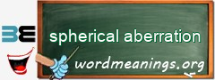 WordMeaning blackboard for spherical aberration
